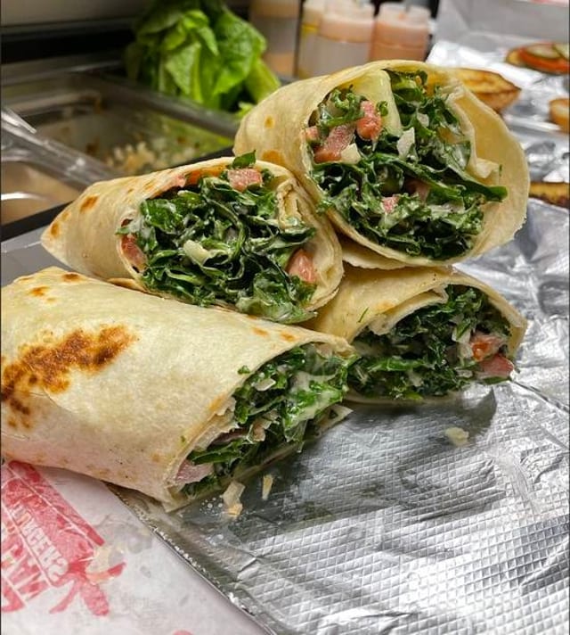 Crispy Chicken Kale Wrap.